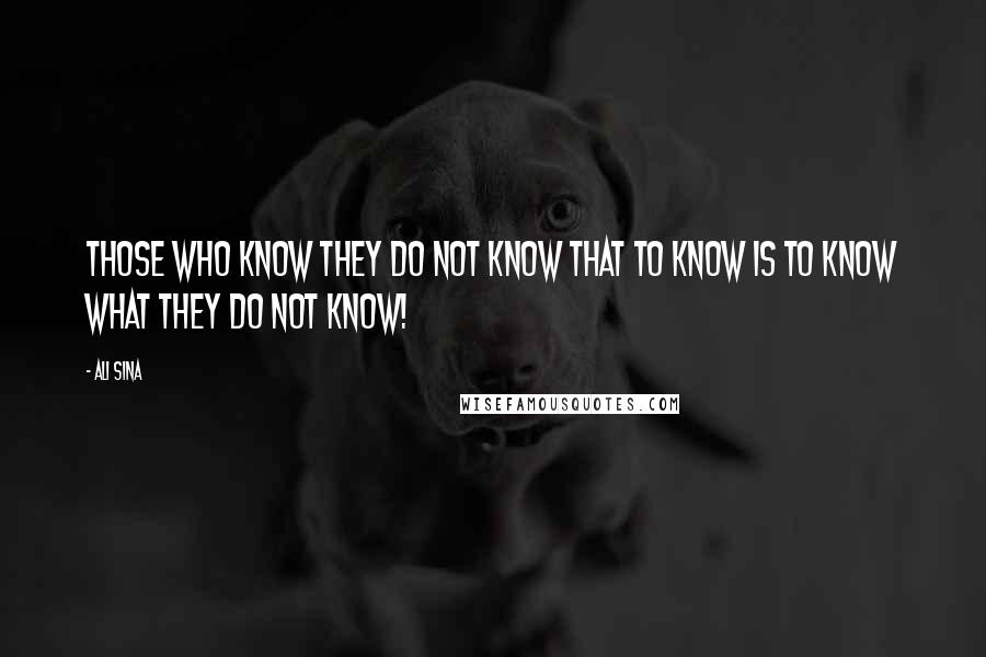 Ali Sina Quotes: Those who Know they do not Know that to Know is to Know what they do not Know!