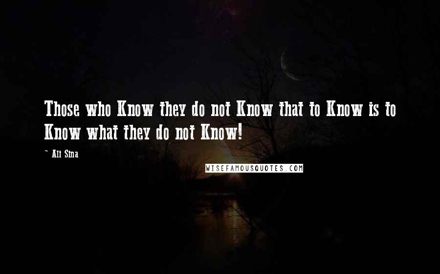 Ali Sina Quotes: Those who Know they do not Know that to Know is to Know what they do not Know!