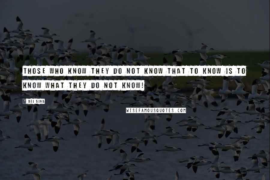 Ali Sina Quotes: Those who Know they do not Know that to Know is to Know what they do not Know!