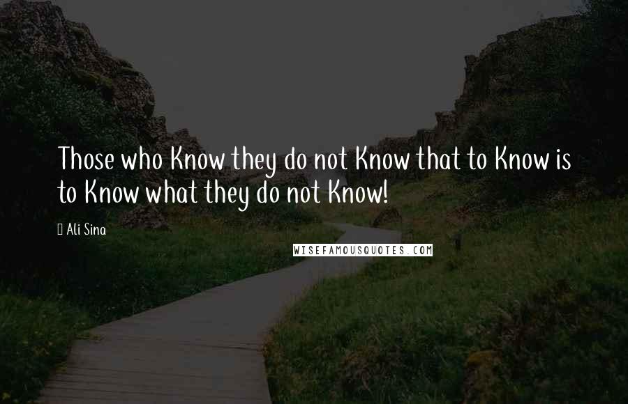 Ali Sina Quotes: Those who Know they do not Know that to Know is to Know what they do not Know!