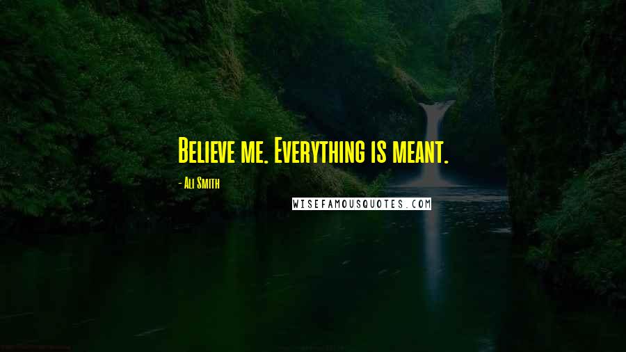 Ali Smith Quotes: Believe me. Everything is meant.