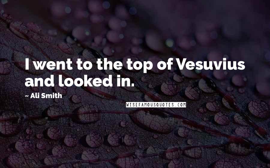 Ali Smith Quotes: I went to the top of Vesuvius and looked in.