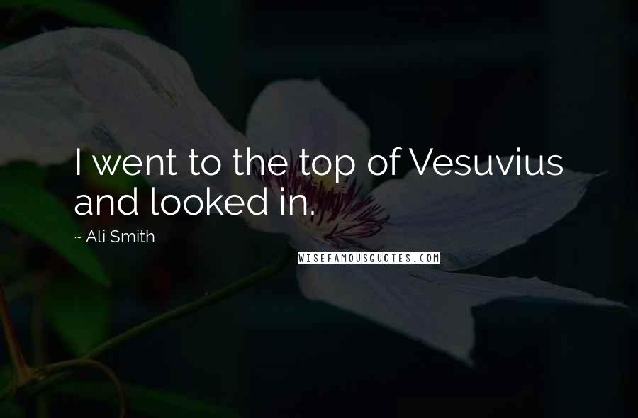 Ali Smith Quotes: I went to the top of Vesuvius and looked in.