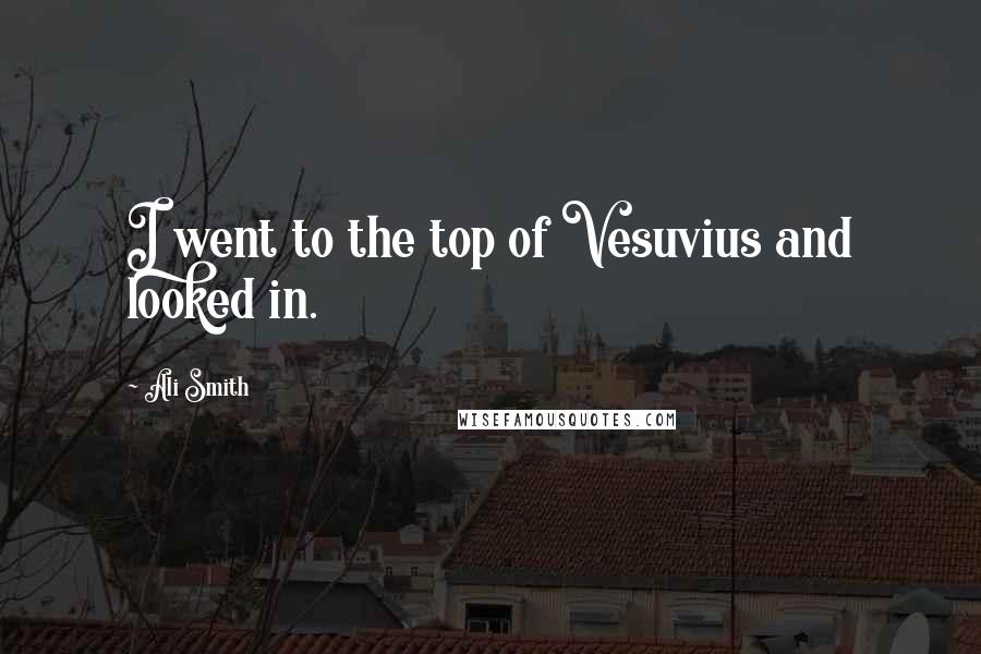 Ali Smith Quotes: I went to the top of Vesuvius and looked in.