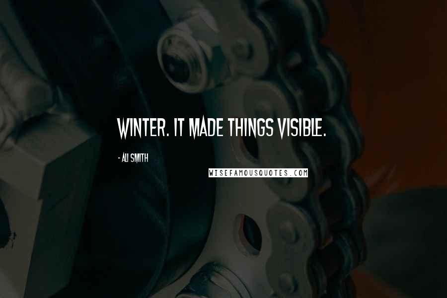 Ali Smith Quotes: Winter. It made things visible.