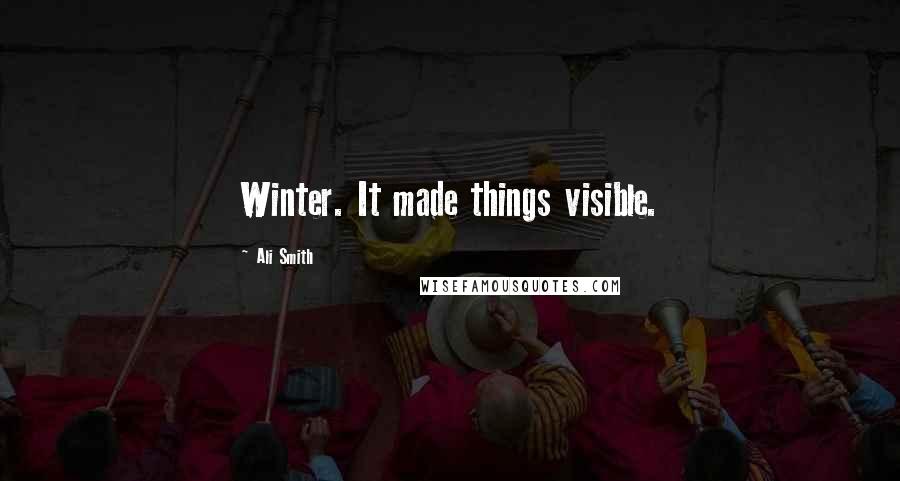 Ali Smith Quotes: Winter. It made things visible.