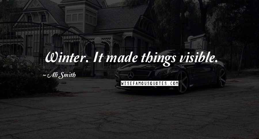 Ali Smith Quotes: Winter. It made things visible.