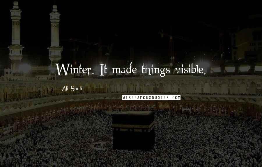 Ali Smith Quotes: Winter. It made things visible.