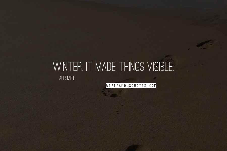 Ali Smith Quotes: Winter. It made things visible.