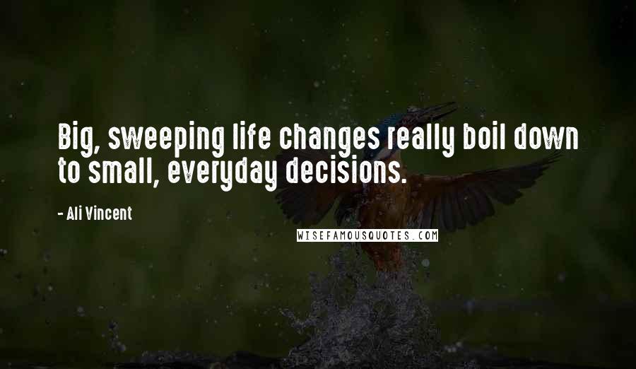 Ali Vincent Quotes: Big, sweeping life changes really boil down to small, everyday decisions.