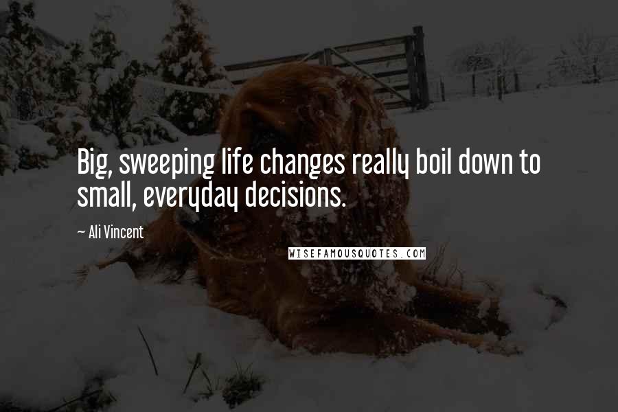 Ali Vincent Quotes: Big, sweeping life changes really boil down to small, everyday decisions.