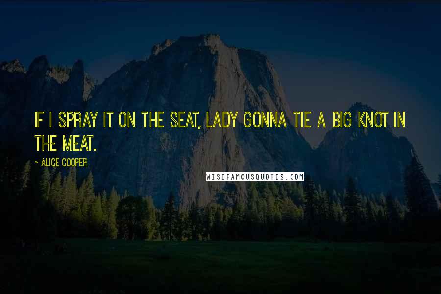 Alice Cooper Quotes: If I spray it on the seat, lady gonna tie a big knot in the meat.