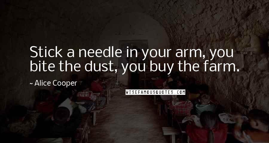 Alice Cooper Quotes: Stick a needle in your arm, you bite the dust, you buy the farm.