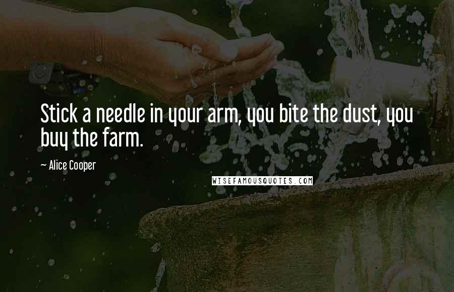 Alice Cooper Quotes: Stick a needle in your arm, you bite the dust, you buy the farm.