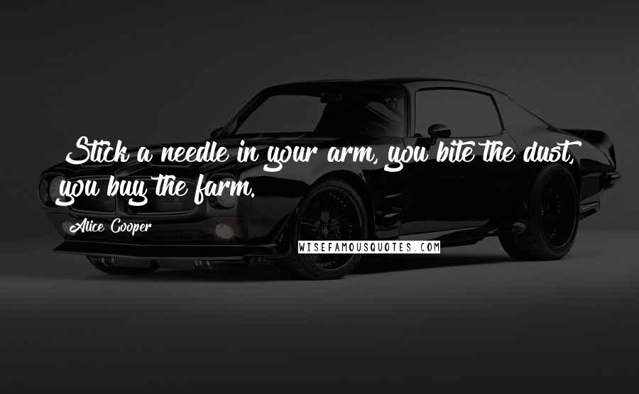 Alice Cooper Quotes: Stick a needle in your arm, you bite the dust, you buy the farm.