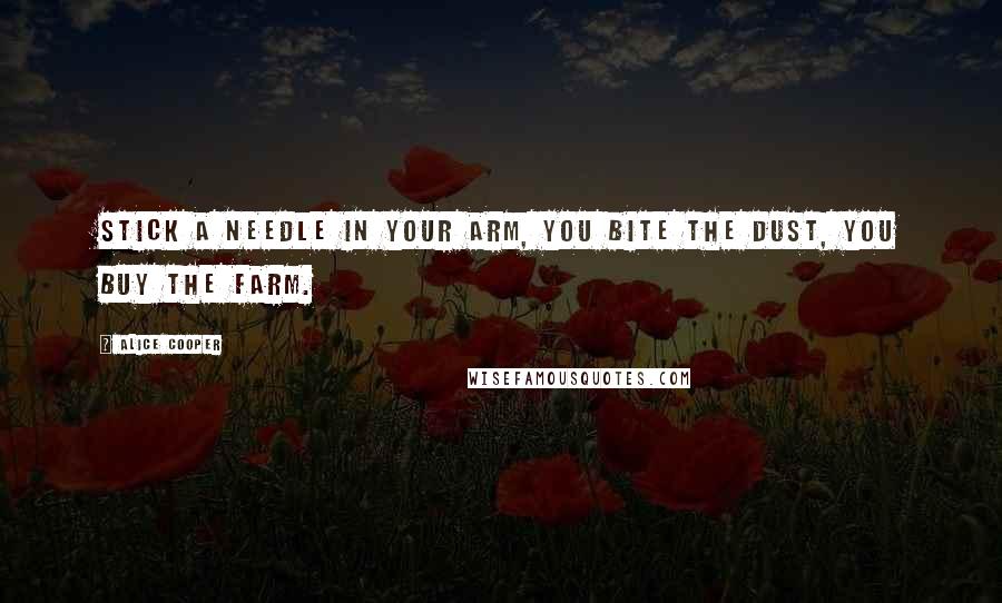 Alice Cooper Quotes: Stick a needle in your arm, you bite the dust, you buy the farm.