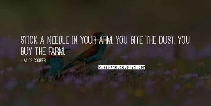 Alice Cooper Quotes: Stick a needle in your arm, you bite the dust, you buy the farm.