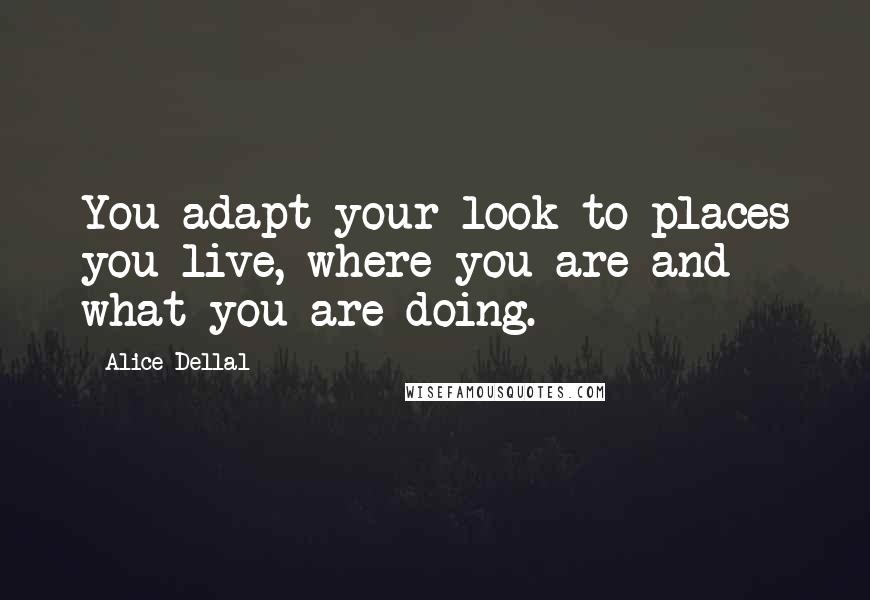 Alice Dellal Quotes: You adapt your look to places you live, where you are and what you are doing.