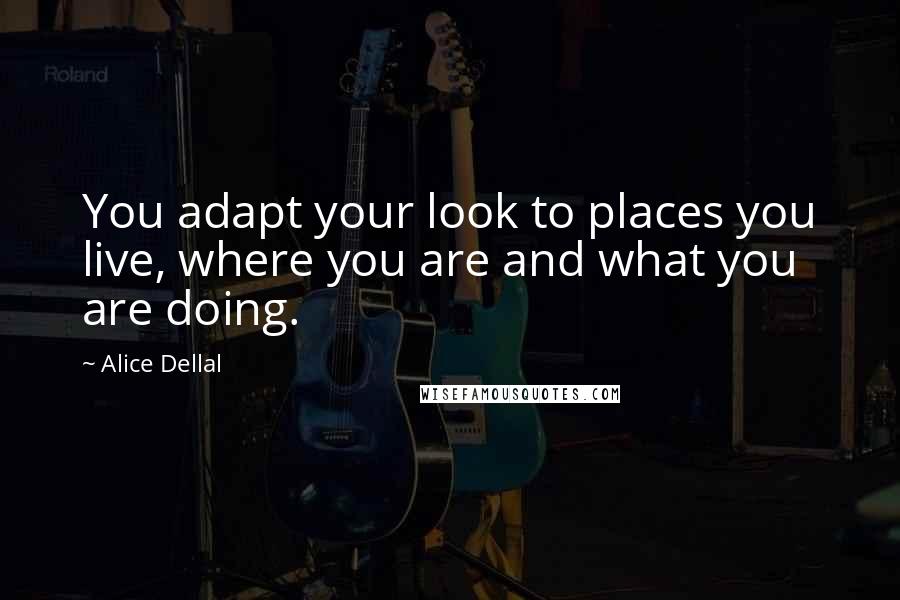 Alice Dellal Quotes: You adapt your look to places you live, where you are and what you are doing.