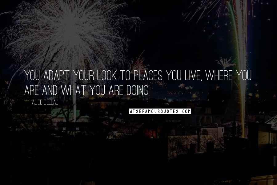 Alice Dellal Quotes: You adapt your look to places you live, where you are and what you are doing.