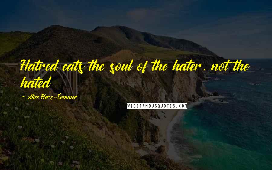 Alice Herz-Sommer Quotes: Hatred eats the soul of the hater, not the hated.