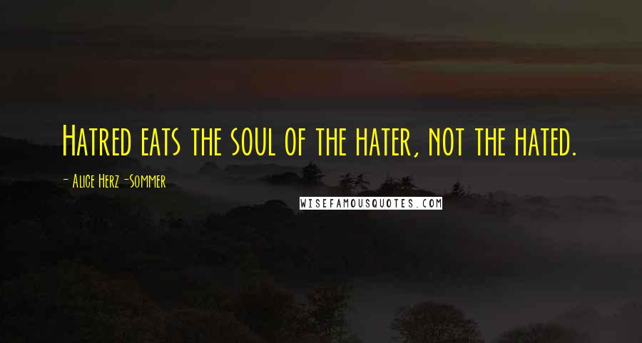 Alice Herz-Sommer Quotes: Hatred eats the soul of the hater, not the hated.