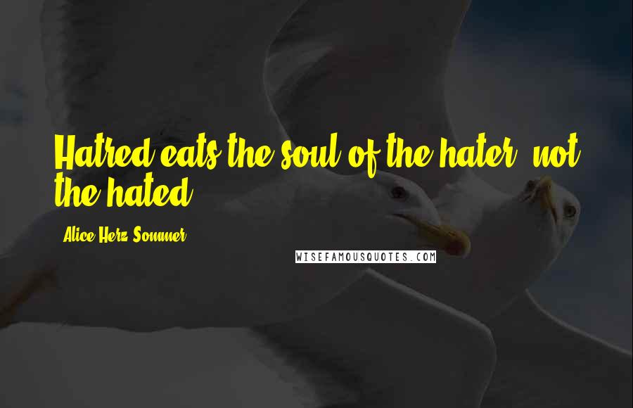Alice Herz-Sommer Quotes: Hatred eats the soul of the hater, not the hated.
