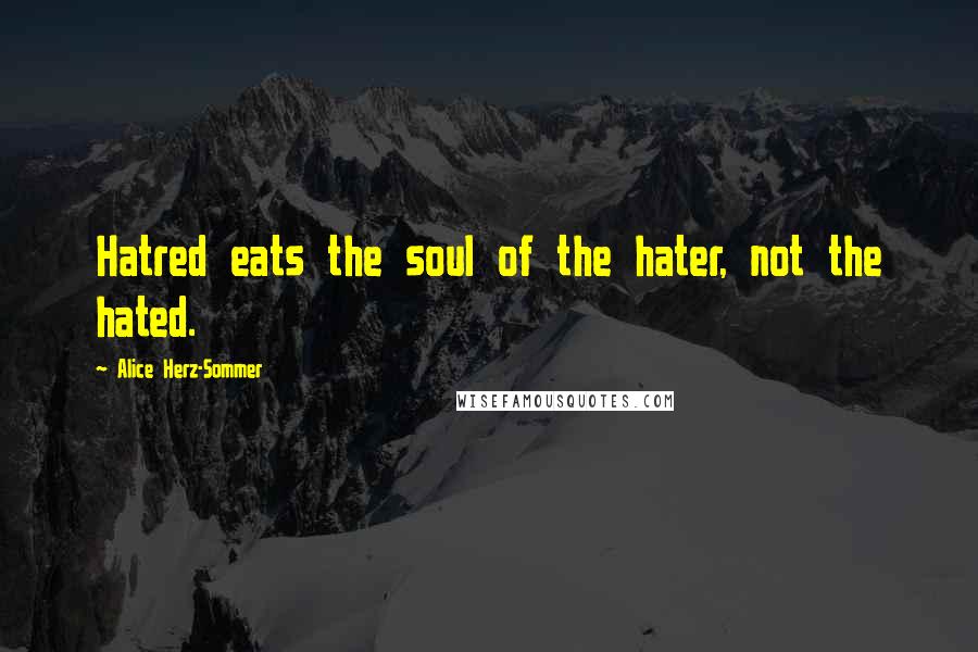 Alice Herz-Sommer Quotes: Hatred eats the soul of the hater, not the hated.