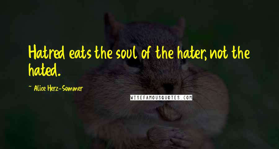 Alice Herz-Sommer Quotes: Hatred eats the soul of the hater, not the hated.