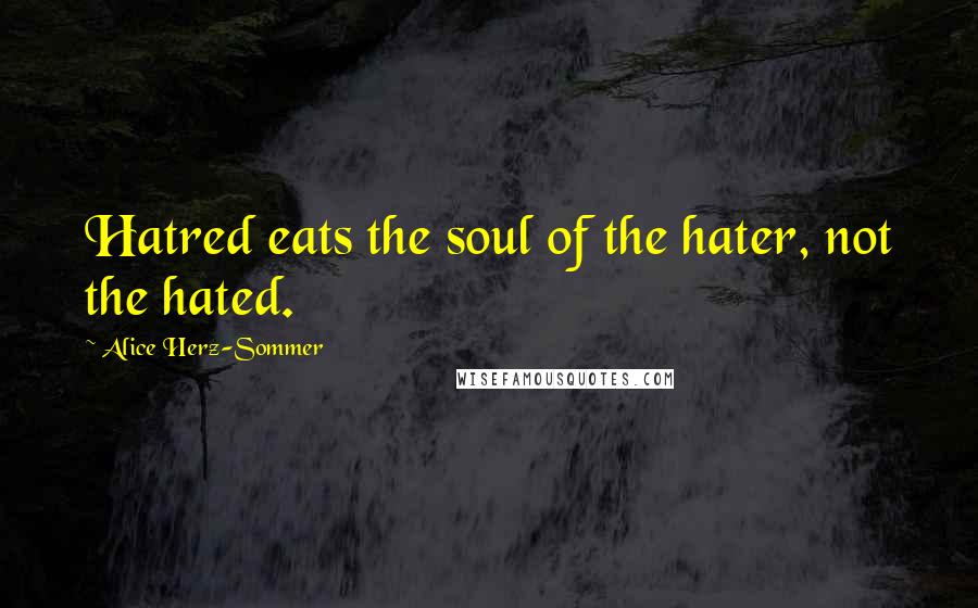 Alice Herz-Sommer Quotes: Hatred eats the soul of the hater, not the hated.