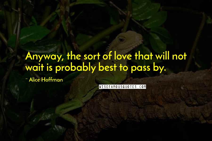 Alice Hoffman Quotes: Anyway, the sort of love that will not wait is probably best to pass by.