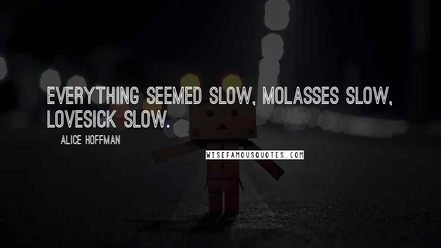 Alice Hoffman Quotes: Everything seemed slow, molasses slow, lovesick slow.