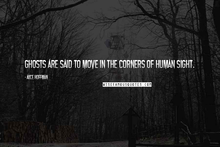 Alice Hoffman Quotes: Ghosts are said to move in the corners of human sight.