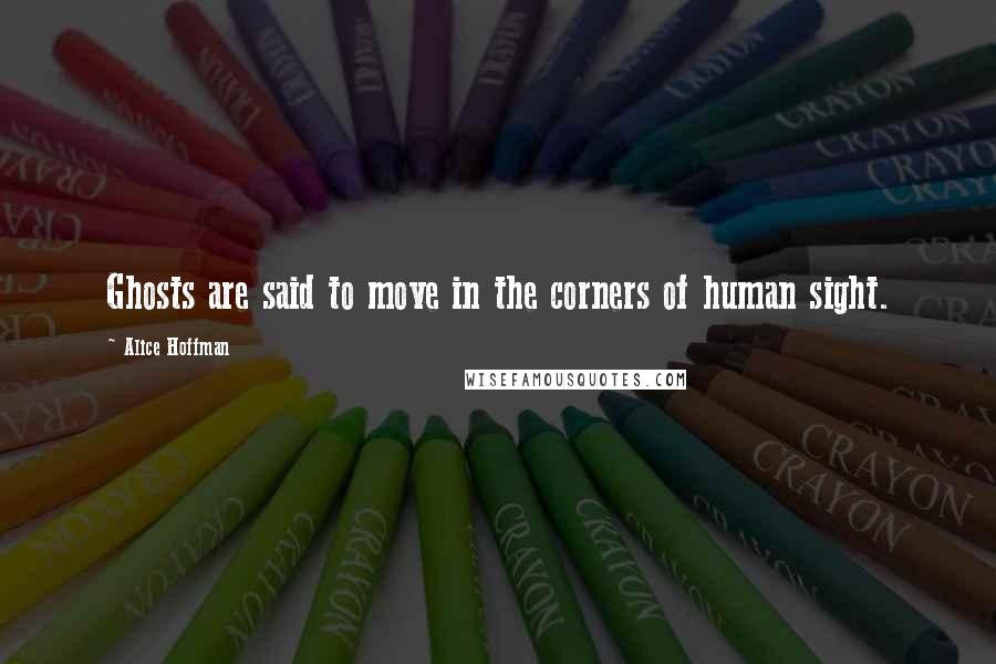 Alice Hoffman Quotes: Ghosts are said to move in the corners of human sight.