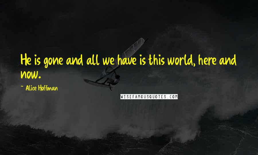 Alice Hoffman Quotes: He is gone and all we have is this world, here and now.