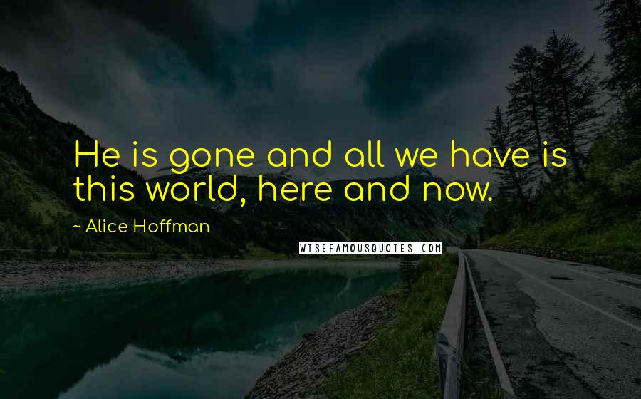 Alice Hoffman Quotes: He is gone and all we have is this world, here and now.