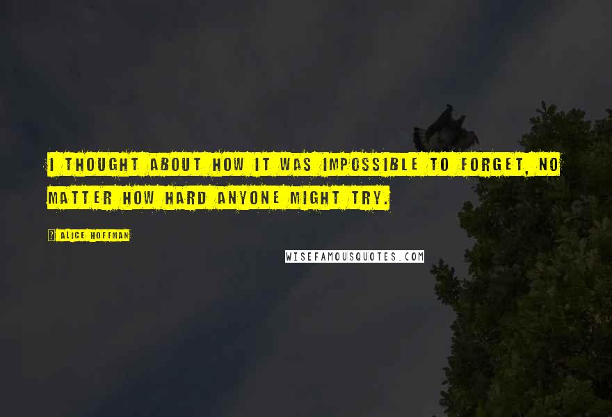 Alice Hoffman Quotes: I thought about how it was impossible to forget, no matter how hard anyone might try.