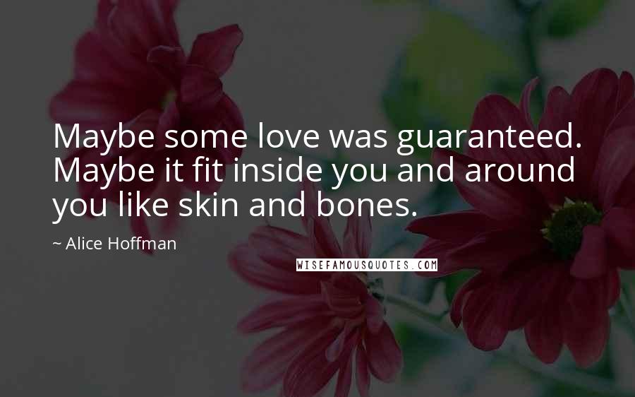 Alice Hoffman Quotes: Maybe some love was guaranteed. Maybe it fit inside you and around you like skin and bones.