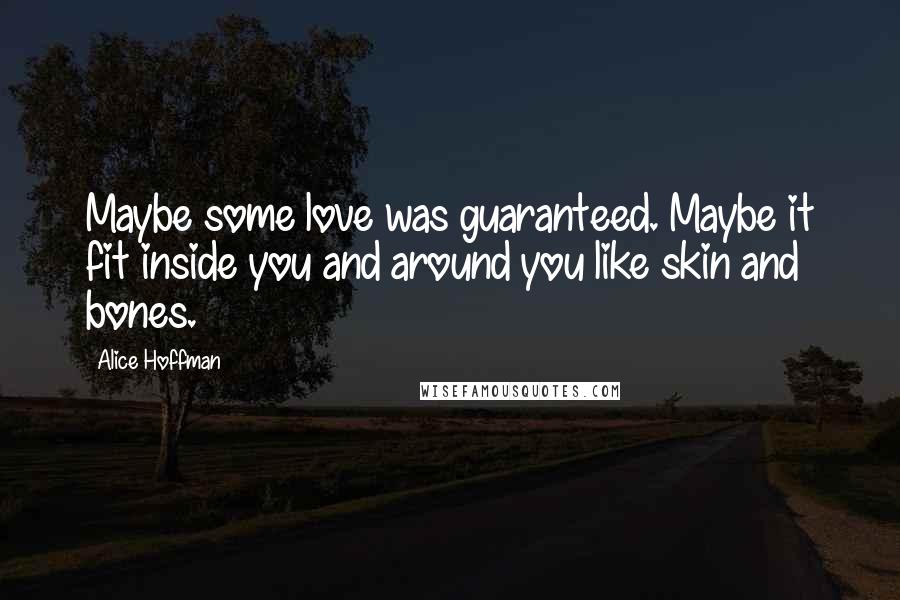 Alice Hoffman Quotes: Maybe some love was guaranteed. Maybe it fit inside you and around you like skin and bones.