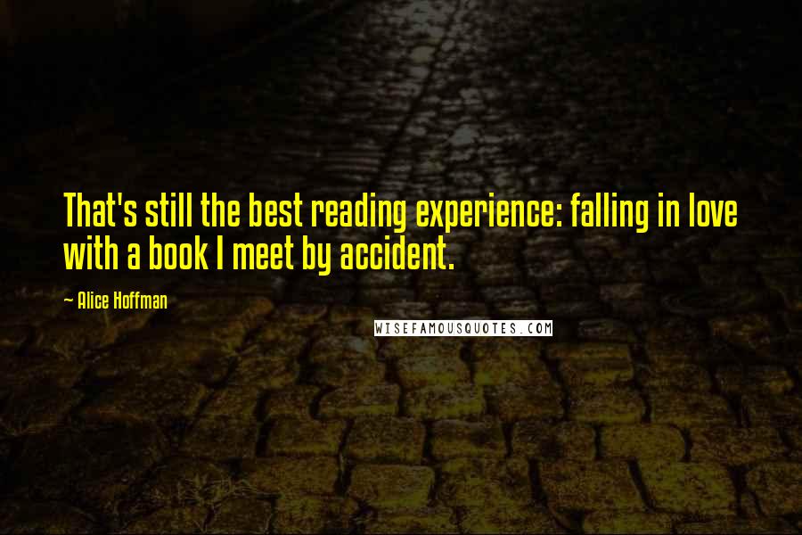 Alice Hoffman Quotes: That's still the best reading experience: falling in love with a book I meet by accident.