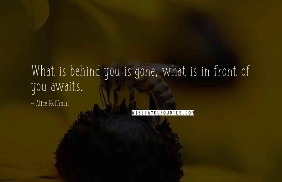 Alice Hoffman Quotes: What is behind you is gone, what is in front of you awaits.