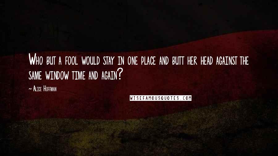 Alice Hoffman Quotes: Who but a fool would stay in one place and butt her head against the same window time and again?
