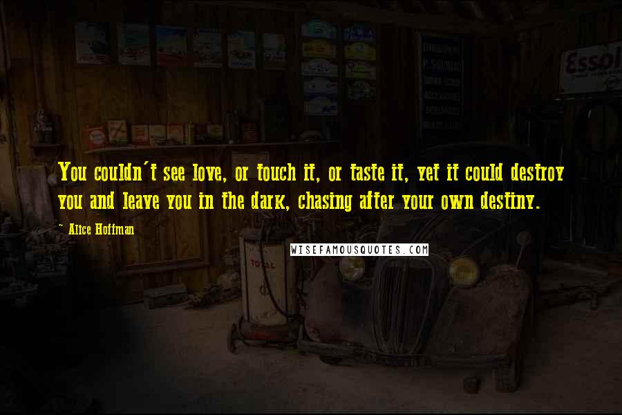 Alice Hoffman Quotes: You couldn't see love, or touch it, or taste it, yet it could destroy you and leave you in the dark, chasing after your own destiny.