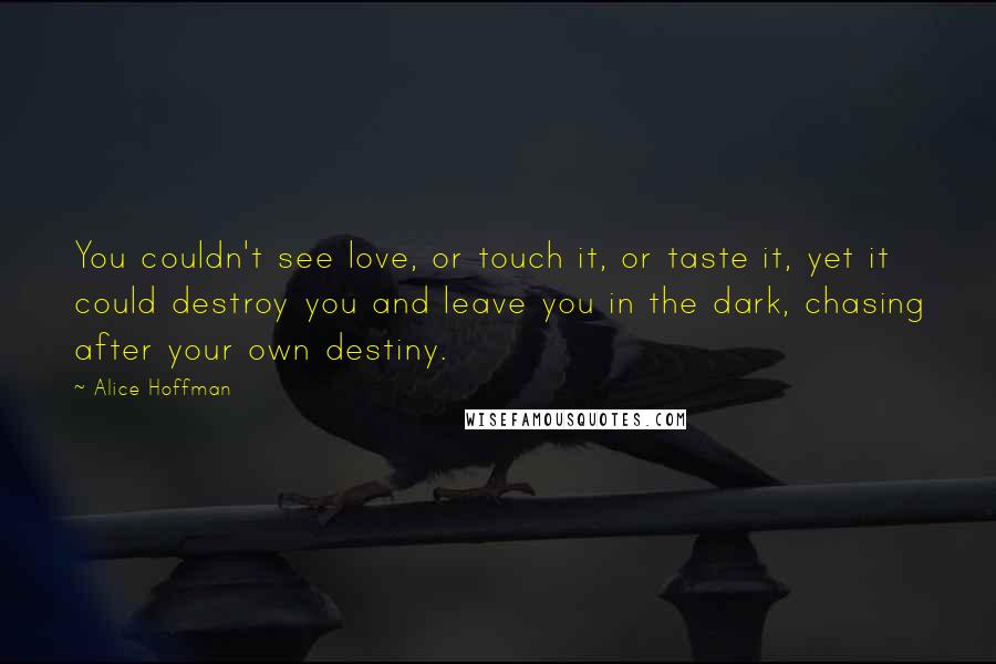 Alice Hoffman Quotes: You couldn't see love, or touch it, or taste it, yet it could destroy you and leave you in the dark, chasing after your own destiny.