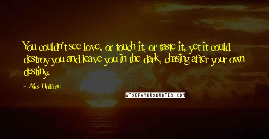 Alice Hoffman Quotes: You couldn't see love, or touch it, or taste it, yet it could destroy you and leave you in the dark, chasing after your own destiny.