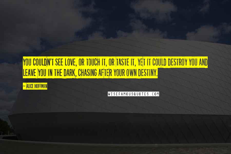 Alice Hoffman Quotes: You couldn't see love, or touch it, or taste it, yet it could destroy you and leave you in the dark, chasing after your own destiny.