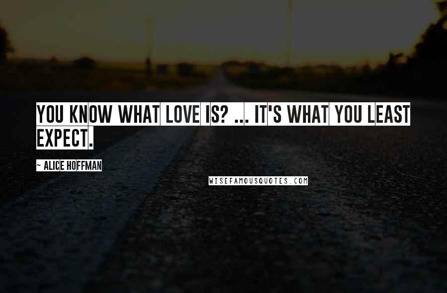 Alice Hoffman Quotes: You know what love is? ... It's what you least expect.