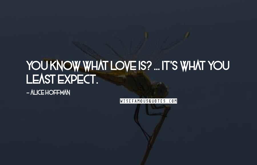Alice Hoffman Quotes: You know what love is? ... It's what you least expect.