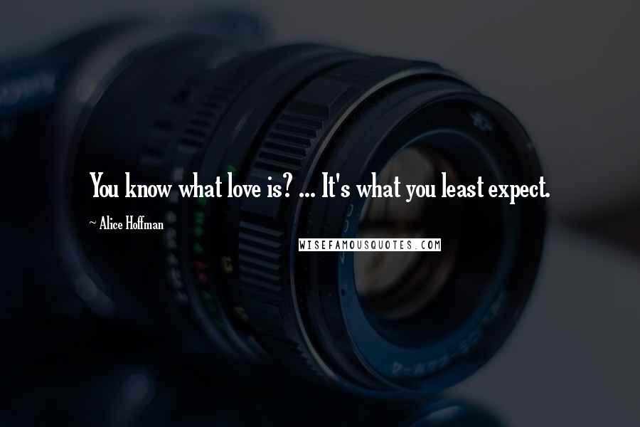 Alice Hoffman Quotes: You know what love is? ... It's what you least expect.