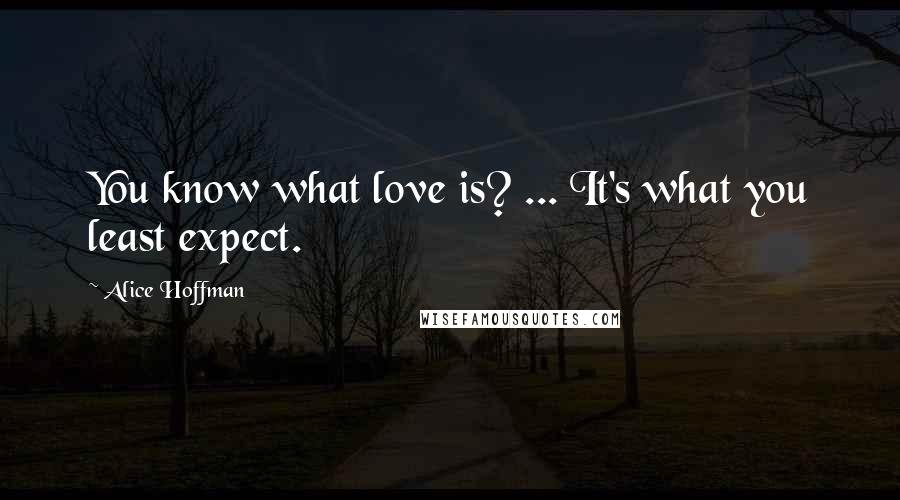 Alice Hoffman Quotes: You know what love is? ... It's what you least expect.